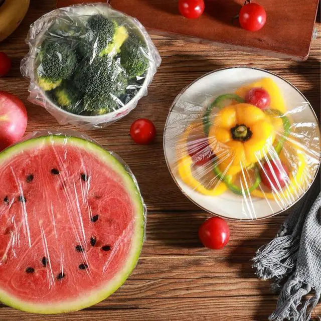 Alt view image 3 of 7 - Plastic Elastic Bowl Covers Reusable,Food Storage Covers with Elastic Bowl Covers for Leftover, Plastic Covers for Bowls Fresh Keeping Bags for Family Outdoor Picnic (Thicken)