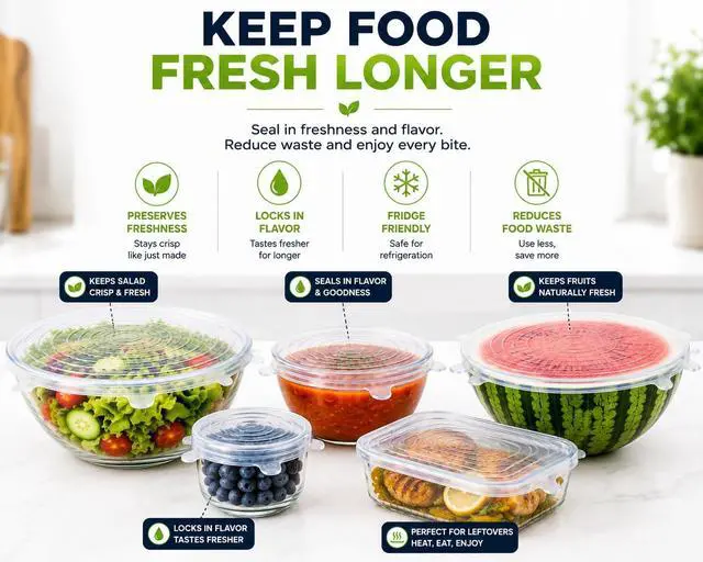 Alt view image 3 of 7 - Silicone Stretch Lids, Reusable BPA-Free Food Covers, 6-Pack