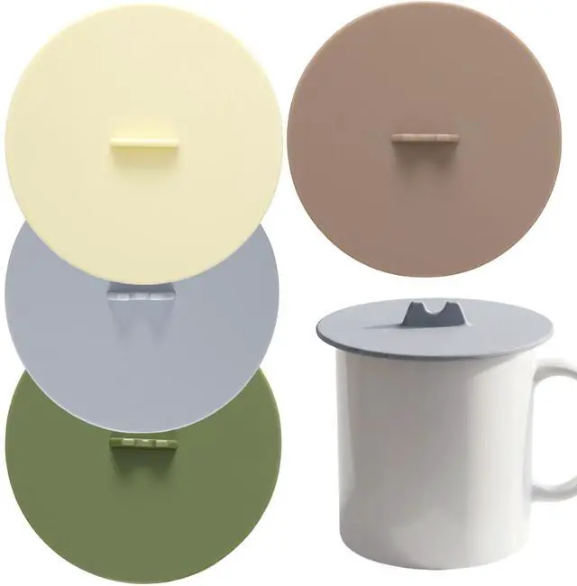 Main image of Silicone Cups Cover Lids, 3.88in, 4 Colors