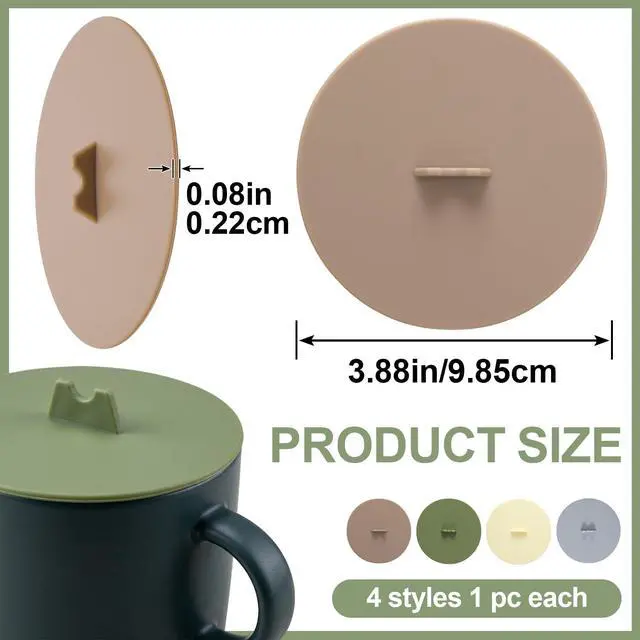 Alt view image 2 of 7 - Silicone Cups Cover Lids, 3.88in, 4 Colors