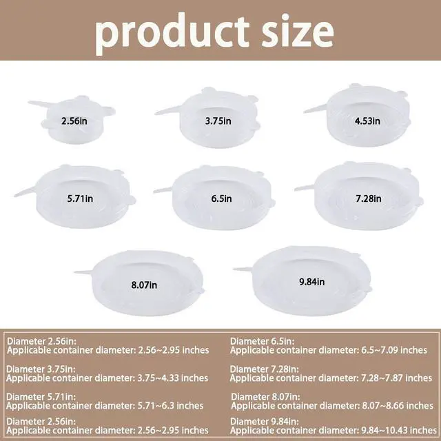 Alt view image 2 of 7 - Silicone Stretch Lids, 6 Pcs, 4.53in