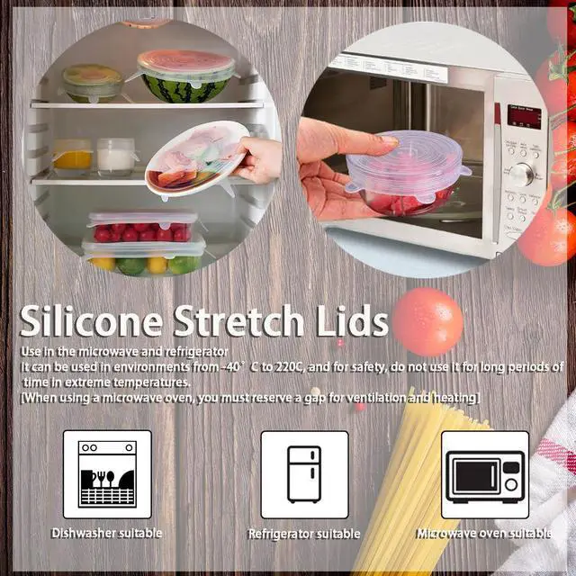 Alt view image 3 of 7 - Silicone Stretch Lids, 6 Pcs, 4.53in