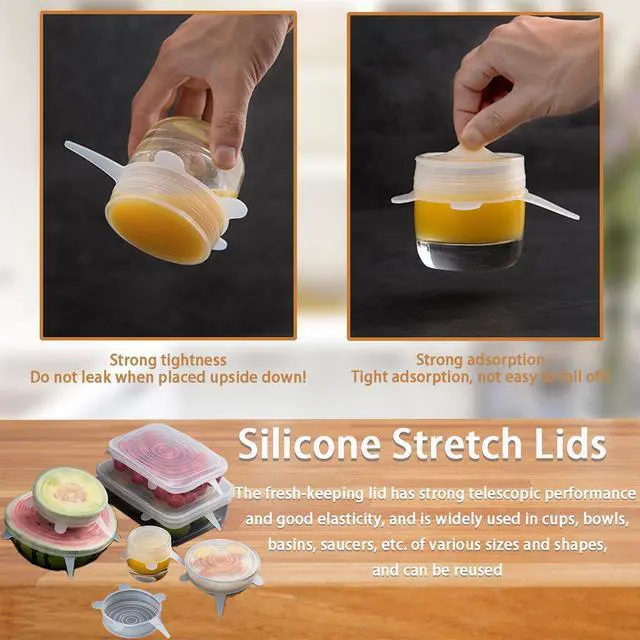 Alt view image 6 of 7 - Silicone Stretch Lids, 6 Pcs, 4.53in