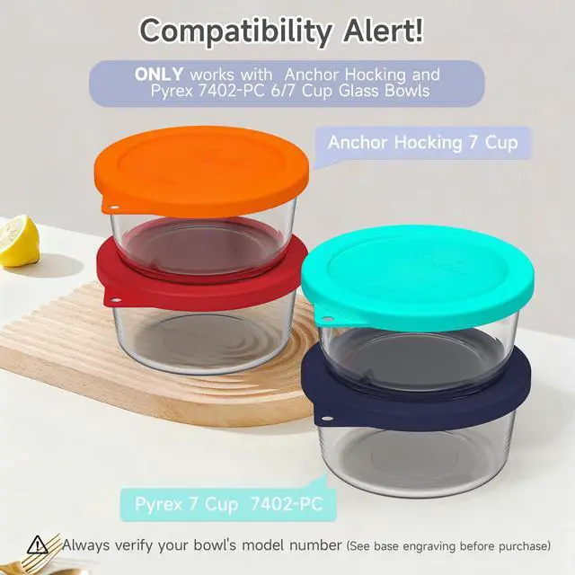 Alt view image 2 of 7 - Cup Round Silicone Lid Replacement for Pyrex&AnchorHocking 7402-PC