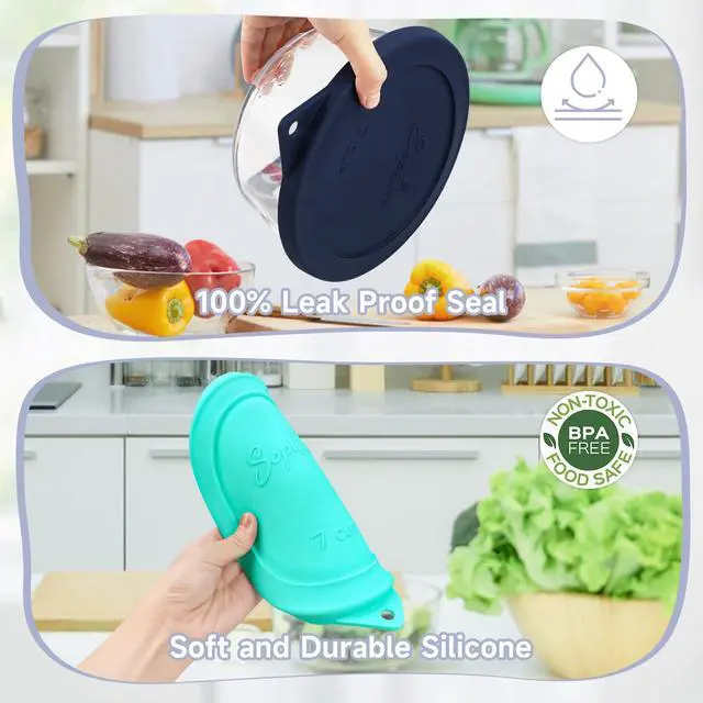 Alt view image 4 of 7 - Cup Round Silicone Lid Replacement for Pyrex&AnchorHocking 7402-PC