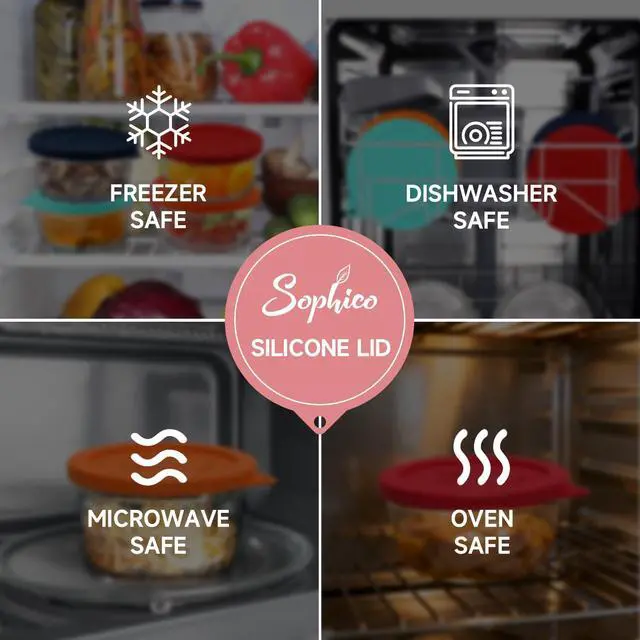 Alt view image 5 of 7 - Cup Silicone Lids Replacement for Pyrex & Anchor Hocking 7201-PC