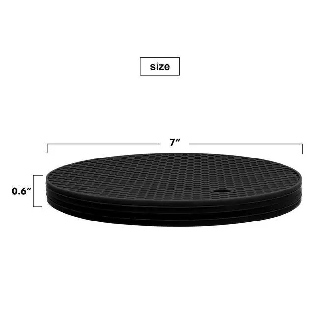 Alt view image 5 of 7 - Extra Thick Silicone Trivets Heat Resistant Pot Holder and Oven Mitts,Trivets for Hot Dishes,Nonslip Insulation Honeycomb Rubber Hot Pads for Countertop,Multi-Purpose & Flexible Mats,2 Pack Black