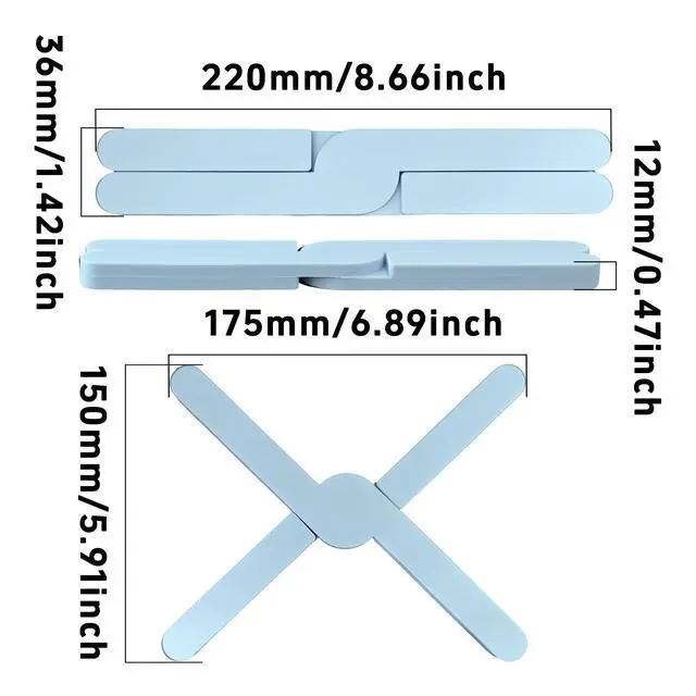 Alt view image 2 of 6 - Foldable Silicone Trivet Set, Expandable Hot Pads for Kitchen, Heat Resistant Pot Holders, Non-Slip Table Protector Mat for Hot Dishes, Pots(Light Purple)
