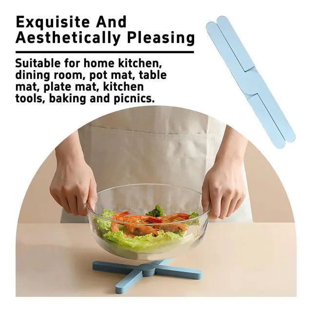Alt view image 4 of 6 - Foldable Silicone Trivet Set, Expandable Hot Pads for Kitchen, Heat Resistant Pot Holders, Non-Slip Table Protector Mat for Hot Dishes, Pots(Light Purple)