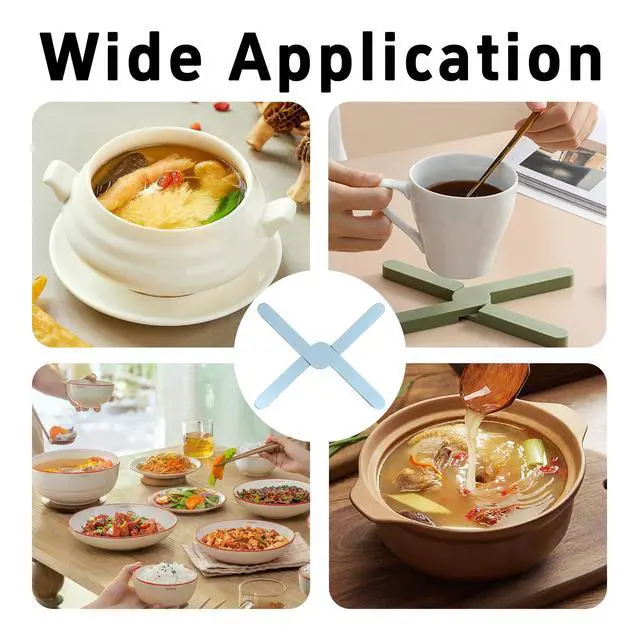 Alt view image 6 of 6 - Foldable Silicone Trivet Set, Expandable Hot Pads for Kitchen, Heat Resistant Pot Holders, Non-Slip Table Protector Mat for Hot Dishes, Pots(Light Purple)