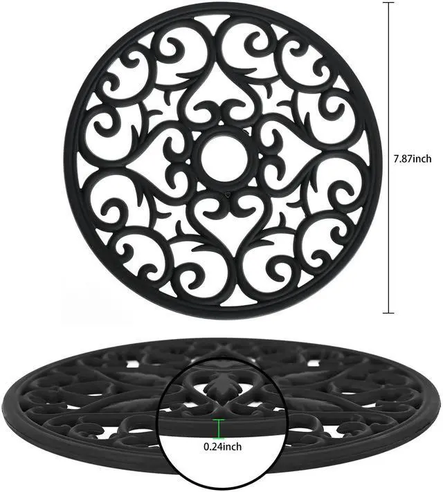 Alt view image 3 of 7 - Silicone Trivets for Hot Dishes, Pots & Pans, Hot Pads for Kitchen Counter Accessories, Carved Heat Resistant Mat for Countertop, Silicone Trivet Mat Pot Holders for Tabletops, Set 6 Teal
