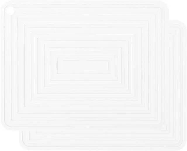 Main image of Silicone Trivet Mats for Hot Pots & Pans & Dishes, Hot Pads for Kitchen, Multipurpose Heat Resistant Mat for Kitchen Counter, Durable & Flexible Silicone Pot Holders Set 2 Rectangular White