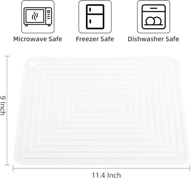 Alt view image 2 of 7 - Silicone Trivet Mats for Hot Pots & Pans & Dishes, Hot Pads for Kitchen, Multipurpose Heat Resistant Mat for Kitchen Counter, Durable & Flexible Silicone Pot Holders Set 2 Rectangular White