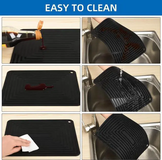 Alt view image 7 of 7 - Silicone Trivet Mats for Hot Pots & Pans & Dishes, Hot Pads for Kitchen, Multipurpose Heat Resistant Mat for Kitchen Counter, Durable & Flexible Silicone Pot Holders Set 2 Rectangular White