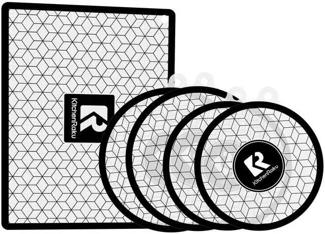 Main image of 5 PCS Silicone Induction Cooktop Protector Cover Mat (Magnetic) | 230°C (450) Heat-Resistant Induction Stove Protector | Multifunctional Silicone Mats (2 * 7.9" & 2 * 9.45 & 1 * 10.2" x13.7"_ White)