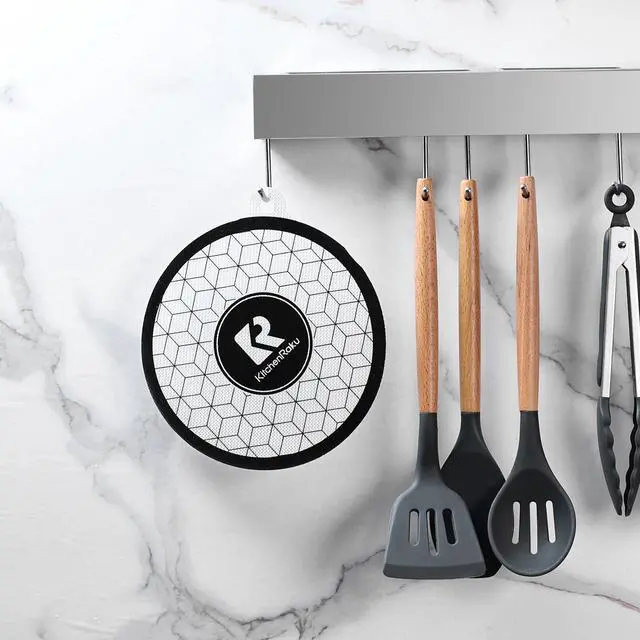 Alt view image 7 of 7 - 5 PCS Silicone Induction Cooktop Protector Cover Mat (Magnetic) | 230°C (450) Heat-Resistant Induction Stove Protector | Multifunctional Silicone Mats (2 * 7.9" & 2 * 9.45 & 1 * 10.2" x13.7"_ White)