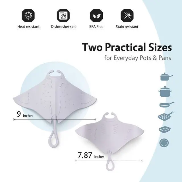 Alt view image 3 of 6 - Silicone Trivet Mats for Hot Dishes, Pots and Pans, 2 Pack-Grey