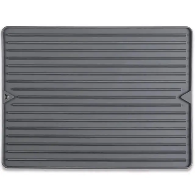 Alt view image 2 of 7 - Silicone Dish Drying Mat, 12" x 16", Grey