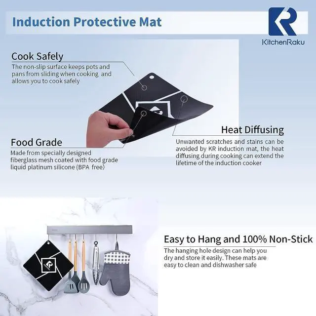 Alt view image 3 of 5 - Silicone Induction Cooktop Protector Mat, 10.2"x13.8"