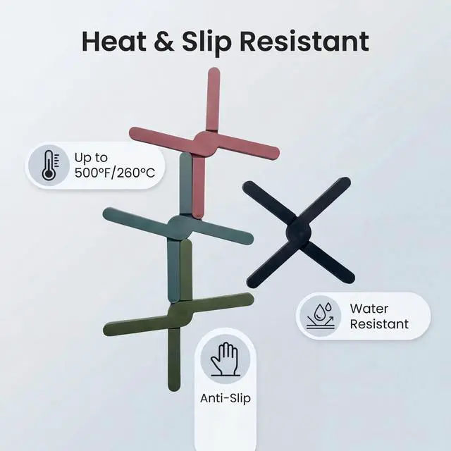 Alt view image 4 of 5 - Silicone Trivets & Pot Holders 4 Pack