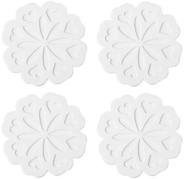 Main image of Silicone Trivet Mat - Table & Countertop Hot Pads - Non-Slip & Heat Resistant Modern Kitchen Pads for Pots & Pans, White