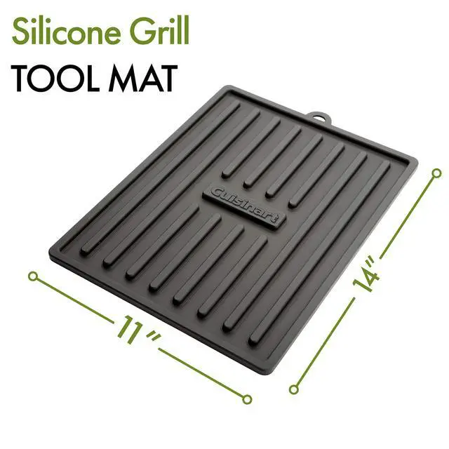 Alt view image 3 of 5 - Silicone Grill Tool Mat, 11" x 14", Black