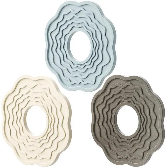 Main image of Silicone Trivets for Hot Dishes, 8 Inch Hot Pads for Kitchen, Set of 3