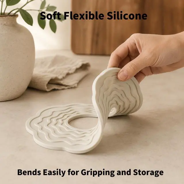 Alt view image 7 of 7 - Silicone Trivets for Hot Dishes, 8 Inch Hot Pads for Kitchen, Set of 3