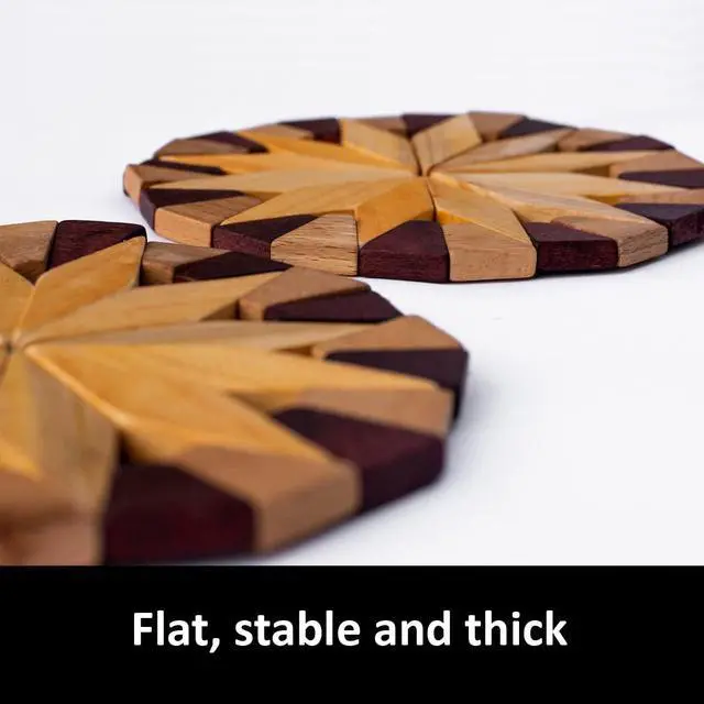 Alt view image 3 of 7 - Natural Wood Trivets for Hot Dishes, Table & Counter Protection
