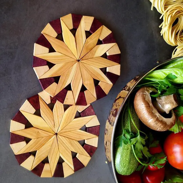 Alt view image 6 of 7 - Natural Wood Trivets for Hot Dishes, Table & Counter Protection