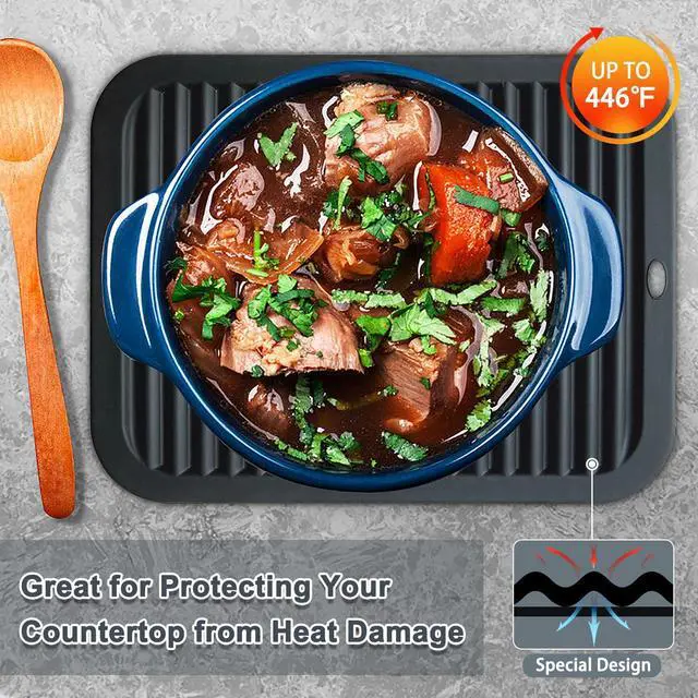 Alt view image 4 of 7 - Silicone Trivets for Hot Pots and Pans - Heat Resistant Hot Pads for Kitchen Counter- Multi-Purpose & Versatile Trivet Mat - Long-Lasting & Flexible Silicone Hot Pad