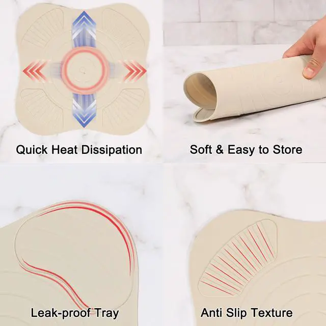 Alt view image 3 of 7 - Air Fryer Trivets Silicone for Ninja Crispi, Hot Pads for Ninja Crispi Airfryer Accessories, Versatile Kitchen Countertop Potholders Suitable for Fondue Mats and Spoon Rests