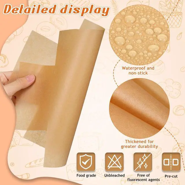Alt view image 3 of 7 - Mini Loaf Pan Liners for Baking Bread, 6x3in Non-Stick Pre Cut Unbleached Parchment Paper, Disposable Sourdough Loaf Bread Liners for Baking Toast, Cakes, Cookie, Banana, Brown