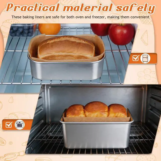 Alt view image 5 of 7 - Mini Loaf Pan Liners for Baking Bread, 6x3in Non-Stick Pre Cut Unbleached Parchment Paper, Disposable Sourdough Loaf Bread Liners for Baking Toast, Cakes, Cookie, Banana, Brown