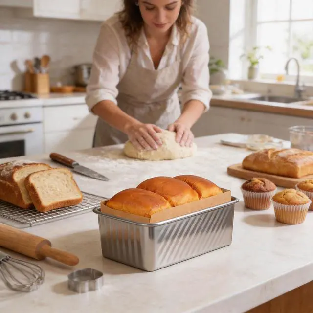 Alt view image 7 of 7 - Mini Loaf Pan Liners for Baking Bread, 6x3in Non-Stick Pre Cut Unbleached Parchment Paper, Disposable Sourdough Loaf Bread Liners for Baking Toast, Cakes, Cookie, Banana, Brown