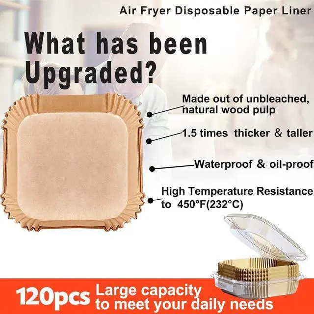 Alt view image 2 of 6 - Air Fryer Liners Disposable for Instant Pot 4QT Vortex Plus Air Fryer and Cuisinart ClearView 4-Quart, Chefman Air Fryer Liners, 4qt Air Fryer Liner, 7 inch 4 Quart Parchment Paper for 3-5QT