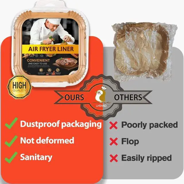 Alt view image 4 of 6 - Air Fryer Liners Disposable for Instant Pot 4QT Vortex Plus Air Fryer and Cuisinart ClearView 4-Quart, Chefman Air Fryer Liners, 4qt Air Fryer Liner, 7 inch 4 Quart Parchment Paper for 3-5QT
