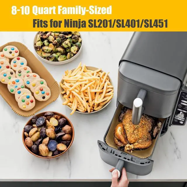 Alt view image 3 of 7 - Air Fryer Paper Liners for Ninja DZ201/DZ401/DZ550/DZ302/SL401/SL451