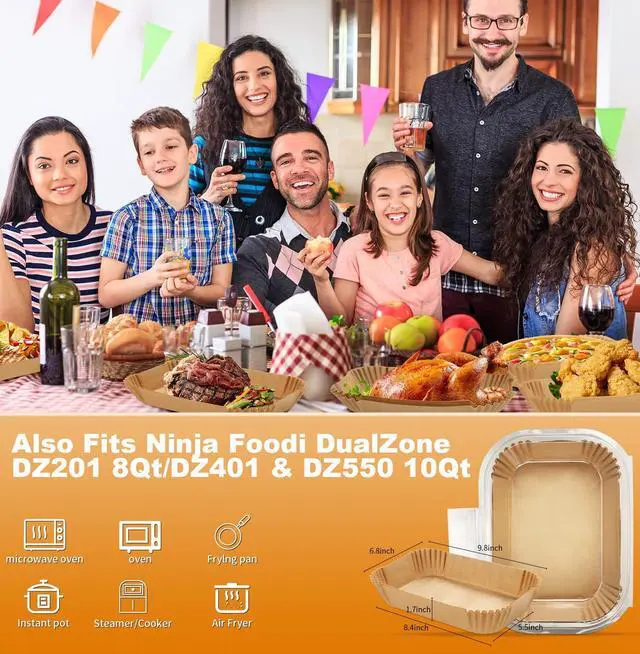 Alt view image 3 of 7 - 130PCs Air Fryer Liners Disposable for Ninja SL401/SL451