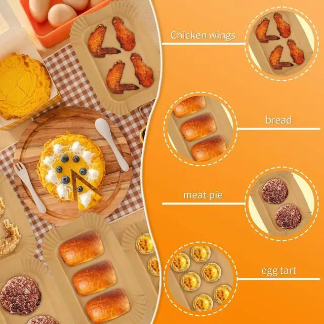 Alt view image 7 of 7 - Air Fryer Paper Liners for Ninja DZ201/DZ401/DZ550/DZ302/SL401/SL451