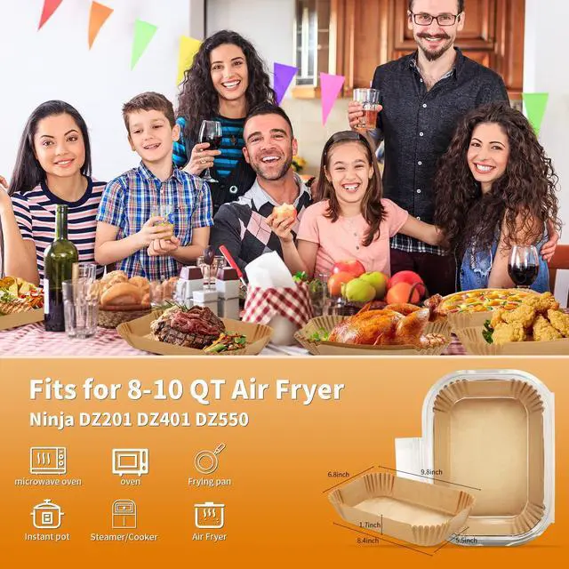 Alt view image 4 of 7 - Air Fryer Paper Liners for Ninja DZ201/DZ401/DZ550/DZ302/SL401/SL451