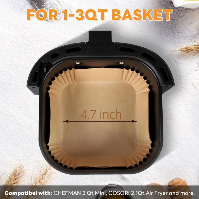 Alt view image 2 of 7 - Small Air Fryer Liners Disposable 2 Qt for COSORI 2.1 Qt Air Fryer
