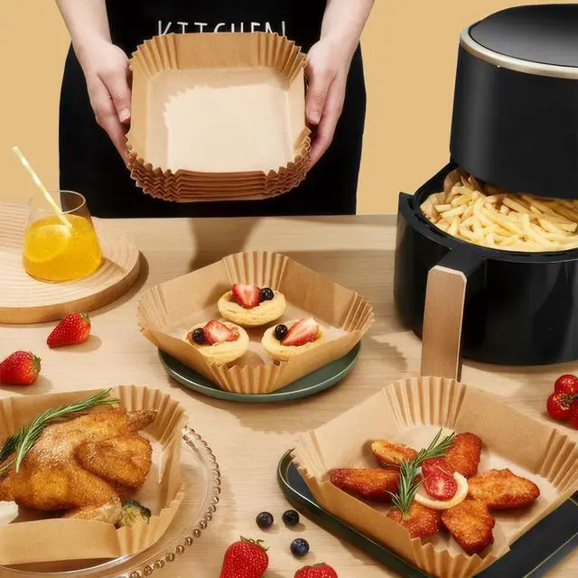 Alt view image 5 of 7 - Small Air Fryer Liners Disposable 2 Qt for COSORI 2.1 Qt Air Fryer