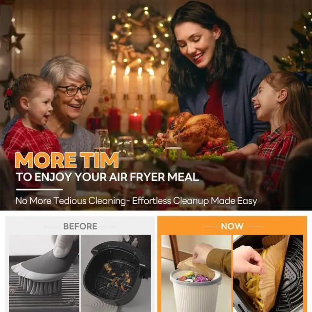 Alt view image 7 of 7 - Small Air Fryer Liners Disposable 2 Qt for COSORI 2.1 Qt Air Fryer