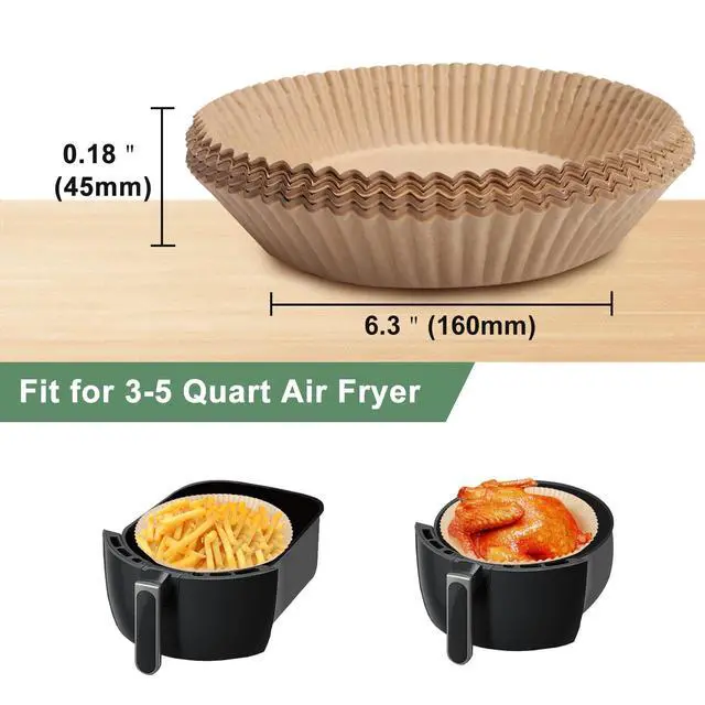 Alt view image 2 of 7 - Disposable Air Fryer Paper Liners for 3-5QT, (Round-6.3")
