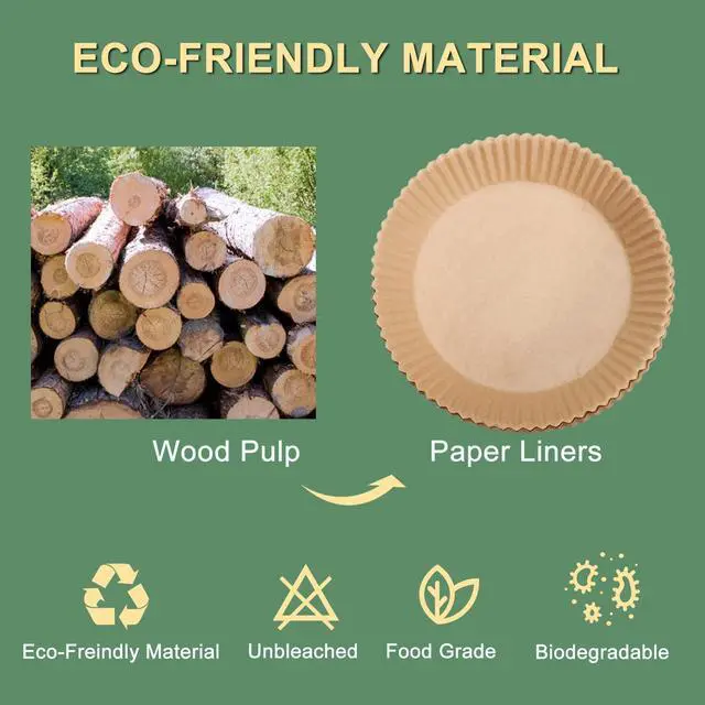 Alt view image 3 of 7 - Disposable Air Fryer Paper Liners for 3-5QT, (Round-6.3")