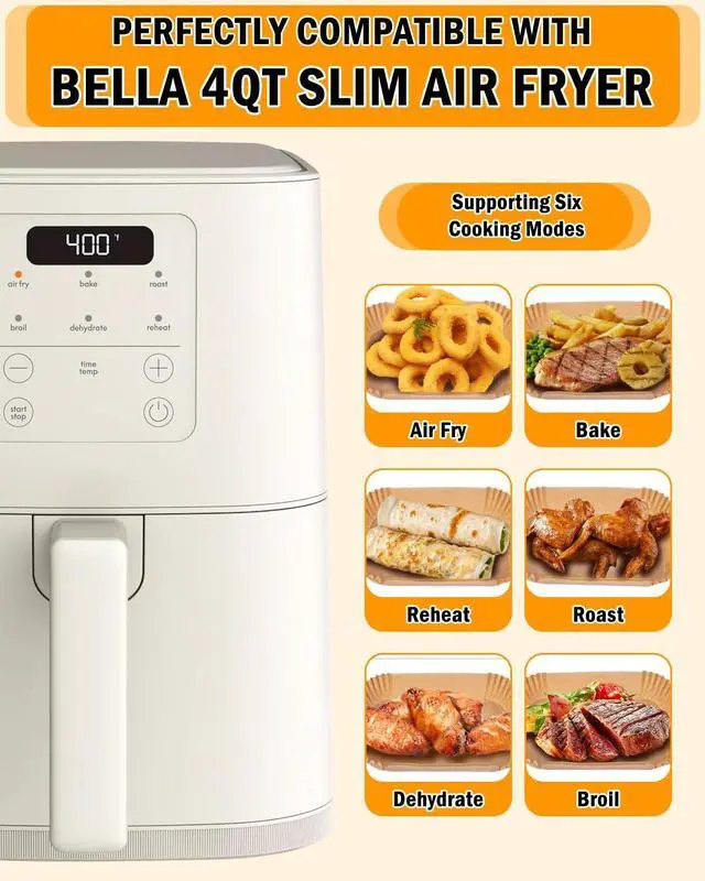 Alt view image 2 of 6 - Air Fryer Disposable Parchment Paper Liner for Bella 4Qt Slim Air Fryer