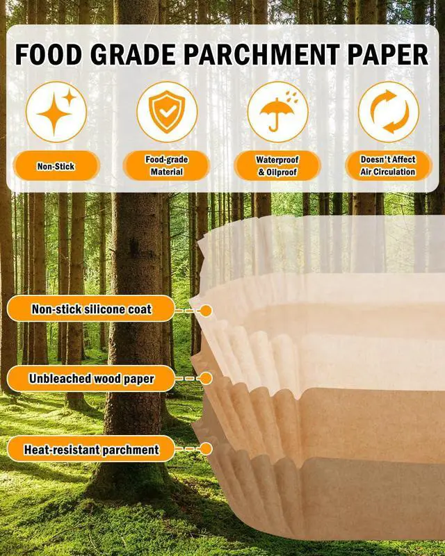 Alt view image 3 of 6 - Air Fryer Disposable Parchment Paper Liner for Bella 4Qt Slim Air Fryer