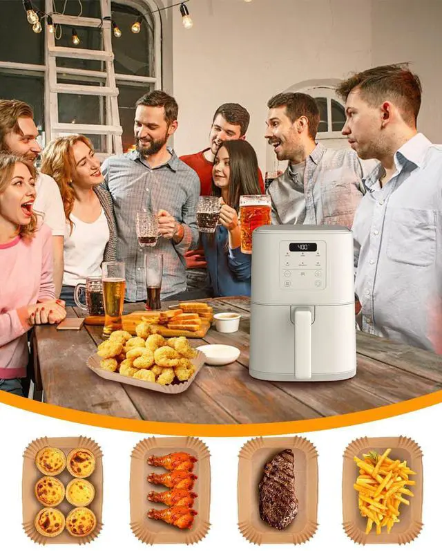 Alt view image 6 of 6 - Air Fryer Disposable Parchment Paper Liner for Bella 4Qt Slim Air Fryer