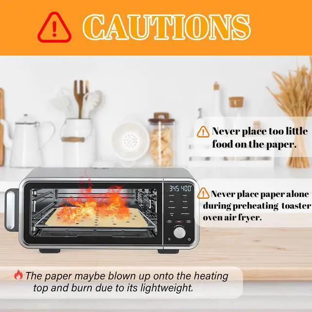 Alt view image 6 of 7 - 12 x 12 inch Parchment Paper Liners Air Fryer Disposable Square130 Pcs, Perforated&without Holes Sheets Combo, 65-Pcs Each, Accessories for Ninja SP, Cuisinart, Breville, Instant Pot